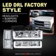 For 1994-1998 C/K C1500 C2500 C3500 LED Tube Chrome Headlights+Signal Bumper Set