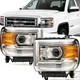Chrome Headlights for GMC Sierra 1500 2014-2018 & 15-19 2500 3500HD Amber Corner
