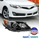 Fits 2012-2014 Toyota Camry SE Style Shiny Black Right Side Projector Headlight