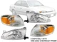 Fits 1998 - 2002 Chevrolet Prizm Headlamp Corner Signal Light 4-Piece Combo SET