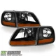 1997-2003 Ford F150 Black Harley Davidson Style Headlights w/Corner Left+Right