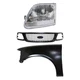 Grille For 2001-2003 Ford F-150 PTM Honeycomb with LH Fender and Headlight Kit