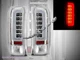Set of CHROME C-Bar LED Taillights for 1987-1996 Ford F150 F250 F350 Bronco