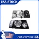 Headlight Assembly Set For 2001-11 Ford Ranger Halogen Black Clear Reflector