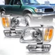 For 2001-2004 Toyota Tacoma Chrome Lamps+ Bumper Lights Headlights Assembly L+R