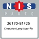 26170-81F25 Nissan Clearance lamp assy-rh 2617081F25, New Genuine OEM Part