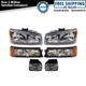Headlights Parking Fog Driving Light Lamp LH RH Set of 6 for Chevy Silverado New