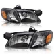  For 1997-2005 Pontiac Montana Chevy Venture Assembly L+R Pairs Black Headlights