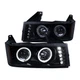 Fit 2004-2012 Chevy Colorado Glossy Black LED Halo Projector Headlights Lamps