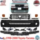 Front Bumper Textured & Grille Assembly Chrome Kit For 1998-2000 Toyota Tacoma