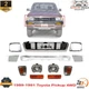 Front Bumper + Grille + Ends Chrome + Headlights Kit For 89-91 Toyota Pickup 4WD