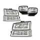 Fit For 2003-2006 Chevy Silverado LED DRL Clear Headlights+Bumper Fog Lights