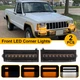 Switchback LED DRL Signal Lights Smoked For 84-96 Jeep Cherokee & 86-92 Comanche