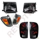Black Headlights Corner Lights & Tail Lights For 1998-2000 Toyota Tacoma 2WD