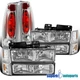 Fits 94-98 GMC Sierra Headlights Corner Bumper Lights+Tail Lights