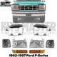 Front Headlights+Head Lamps Door+Signal+Corner Lamps For 1992-1997 Ford F-Series