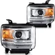 For 2014-2019 GMC Sierra Base/Denali/SLE/SLT Chrome Headlights Assembly Pair