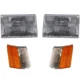 GRAND CHEROKEE 93-98 HEAD LAMP RH AND LH Assembly Halogen 4-pc Kit with Corner L