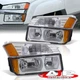 Chrome Amber OE Style Head Lights + Turn Lamps For 2002-2006 Avalanche Cladding