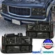 Fits 1994-1998 GMC C10 C/K Sierra Headlights+Bumper Corner Lights Smoke