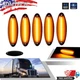 5 Pack Smoked Amber LED Cab Roof Marker Lights For 2008-up Freightliner Cascadia