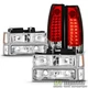 1994-1999 Chevy C/K Suburban Headlights 8-Pcs Set+LED Tail Lamps Lights