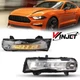 For 2018-2023 Ford Mustang Clear Bumper LED DRL Pair Fog Lights Signal Lamp New