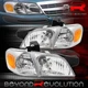 For 1997-2005 Venture Silhouette 4PC Chrome Headlight + Amber Corner Lamps LH+RH