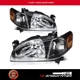 Fits 1998-2000 Toyota For Corolla Headlights Assembly Black Housing Left+RH Pair