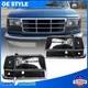 Fits 1992-1996 Ford F150 F250 F350 Bronco Black Headlights Bumper Signal Lamps