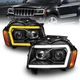 For 20052007 Jeep Grand Cherokee Black LED DRL Headlights Headlamps Left G1N