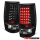 Fit 2007-2014 Chevy Suburban Tahoe GMC Yukon Black LED Tail Lights Brake Lamps