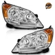 WEELMOTO Pair Headlights For 2005-2007 Honda Odyssey Chrome Headlamps w/o bulbs