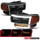 Blk Smoke Fit 1999-2006 GMC Sierra Yukon Denali Headlights+Bumper LED Sequential
