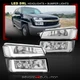 For 2002-2006 Avalanche Cladding Chrome Clear LED DRL Head Lamps + Bumper Lights