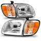 Chrome LED C Bar Headlights For 2000-2004 Toyota Tundra Regular & Access Cab