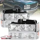 Headlights+Bumper+Corner Lamps Fits 1994-1998 GMC C10 C/K Yukon Sierra Suburban