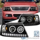 Fits 2002-2005 Ford Explorer Black LED Dual Halo Projector Headlights Head Lamps