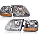Pair Clear Headlights w/ Corner lights Fit For 97-03 Ford F150 99-02 Expedition