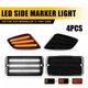 4x LED Smoke Fender Front Marker Side Signal Lights Fit Jeep 1997-06 Wrangler TJ