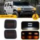 Smoked  Front LH & RH Corner DRL Turn Signal Lights For 03-09 Hummer H2 SUV SUT 