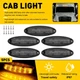 For Freightliner Cascadia Smoked Lens Amber LED 5x Roof Clearance Marker Lights