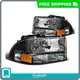 Headlights Black/Amber Side Turn Corner Headlamp for 97-04 Dodge Dakota/Durango