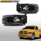 LED DRL Black Headlights Headlamps Fit For 2002-2005 Dodge Ram 1500 2500 3500