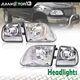 Clear Chrome Headlights & Corner Lights Fit For 1997-2003 Ford F150 Expedition