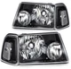 Pair Headlights Assembly For 2001-2011 Ford Ranger Black Clear Lens Left+Right