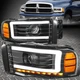 [LED DRL]FOR 02-05 DODGE RAM AMBER SEQUENTIAL TURN SIGNAL PROJECTOR HEADLIGHTS