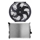 For 1999-2000 BMW 323i & 2001-2005 BMW 330Ci Cooling Fan & 2636 Radiator Kit