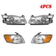 Halogen Headlight Kit For 1997-1999 Toyota Camry Driver and Passenger Side