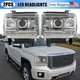 White/Clear OE Style LED Headlights Pair For 2014-2018 GMC Sierra 1500 2500 3500